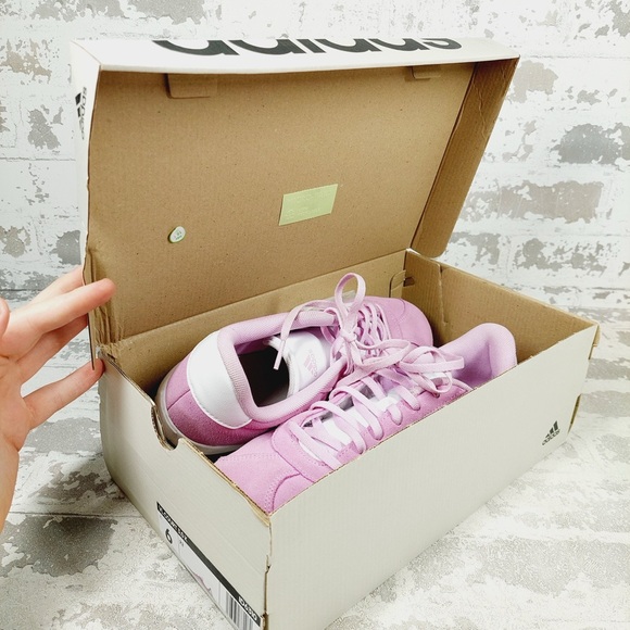 NEW Adidas Powder Pink Sleek Suede Lace Up Streetwear Casual Sneaker E117 - Picture 10 of 11